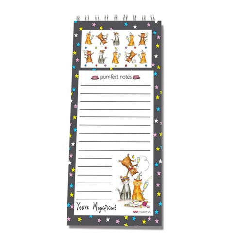 Purrfect Notes Cat Spiral Bound Magnetic Notebook