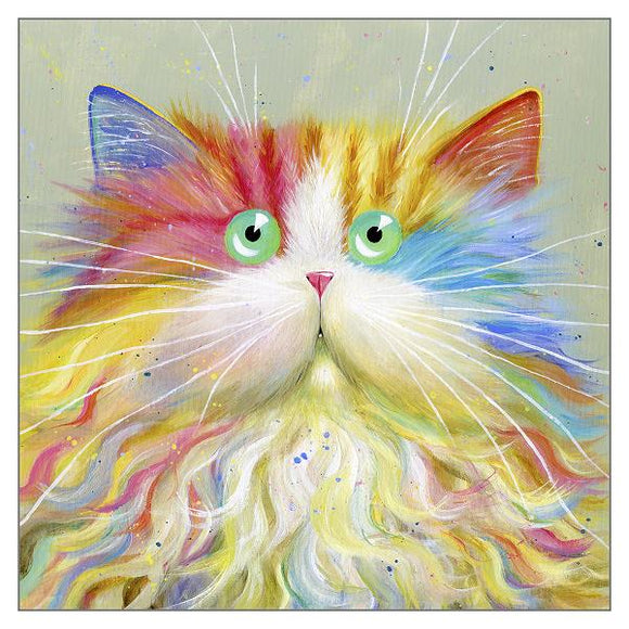 Kim Haskins Cat Greetings Card - Moustachou