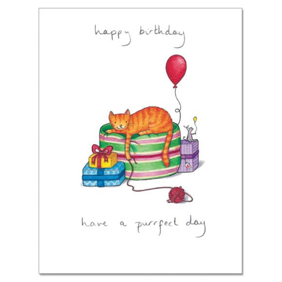 Cockadoodle Cat Greetings Card - Purrfect Day