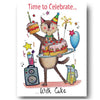Compost Heap Cat Greetings Card - Celebrate