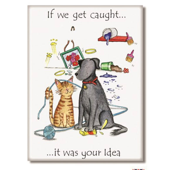Draw UK Cat & Dog Fridge Magnet - Get Caught