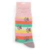 Miss Sparrow Bamboo Cat Socks 'Paw Prints & Stripes'