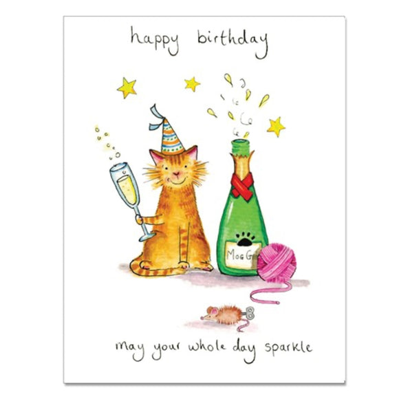 Cockadoodle Cat Greetings Card - Sparkle Day