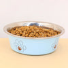 Large Stainless Steel Non Slip Cat Bowl Dish Paw Prints