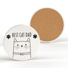 Best Cat Dad Ceramic Round Coaster