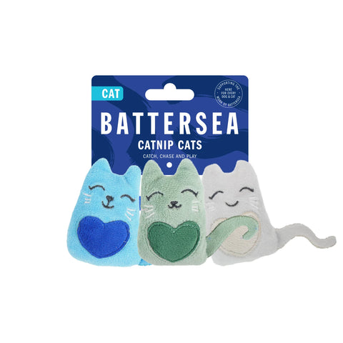 Battersea Three Cute Catnip Cats Kitty Toy