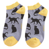 Miss Sparrow Ladies Bamboo Trainer Socks Cute Cats