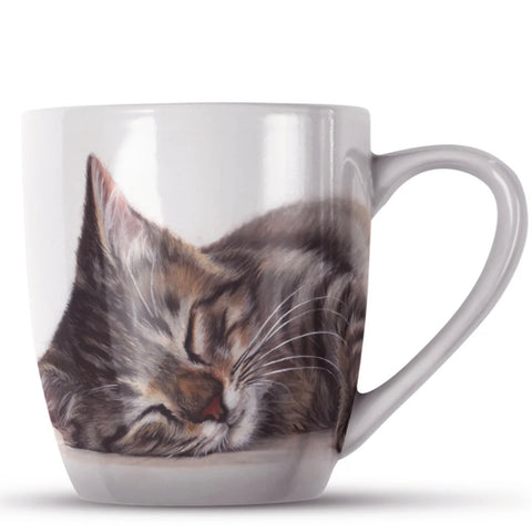 Marie Brown Sleeping Cat Quality Bone China Mug