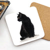 Marie Brown Black Cat Coaster