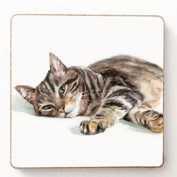 Marie Brown Resting Cat Fridge Magnet