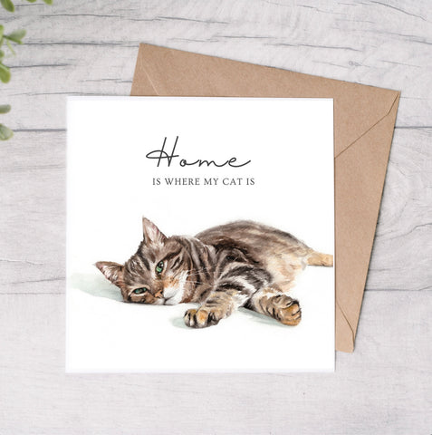 Marie Brown ‘Home Is Where My Cat Is’ Card - Resting