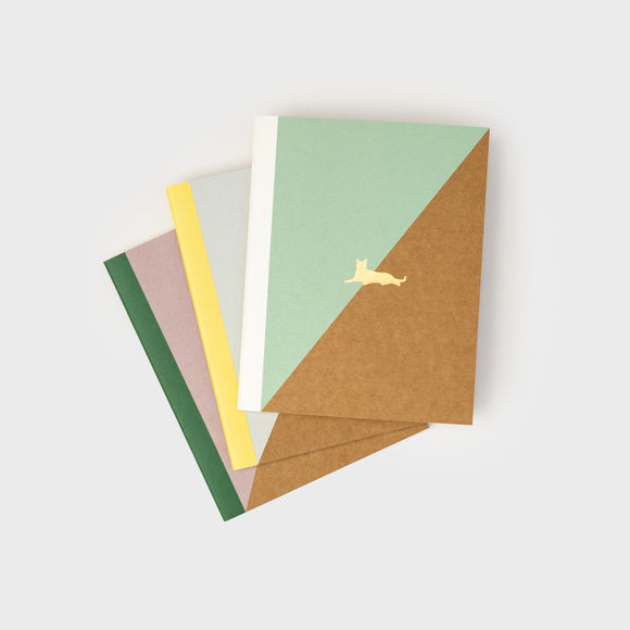 A5 Cat Kraft Notebooks 3 Pack Recycled Paper