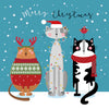 Three Cute Cats Christmas Card - Merry Christmas