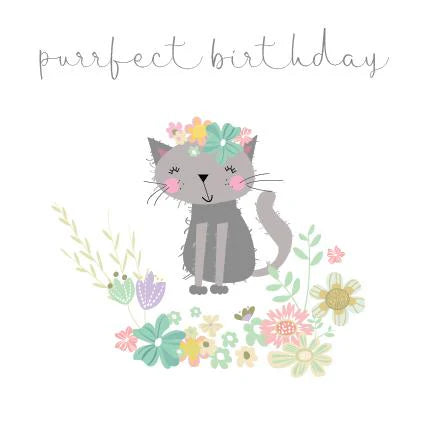 Purrfect Birthday Cat Greetings Card