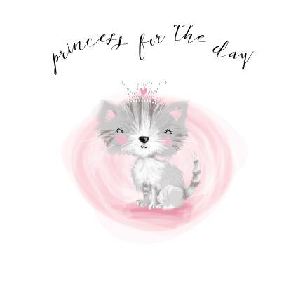 Pretty Cat Greetings Card - Princess for the Day