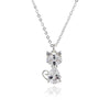 Equilibrium Silver Plated Sparkly Cat Necklace Pendant