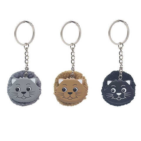 Woolly Pom Pom Fun Cat Keyring / Bag Charm