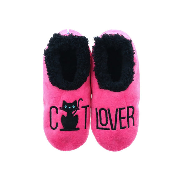 Snoozies Pairables ‘Cat Lover’ Hot Pink Cat Slippers