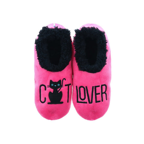Snoozies Pairables ‘Cat Lover’ Hot Pink Cat Slippers