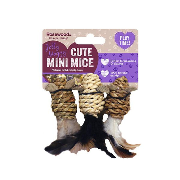 Pack of 3 Rosewood Natural Wild Catnip Mice