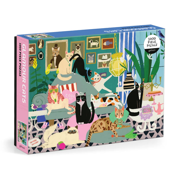 Glamour Cats 1000 Piece Jigsaw Puzzle by Galison