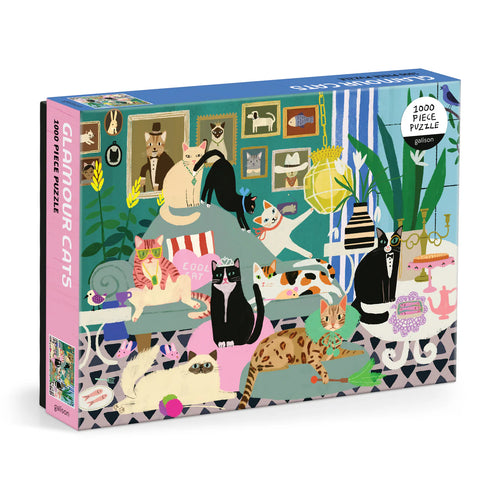 Glamour Cats 1000 Piece Jigsaw Puzzle by Galison