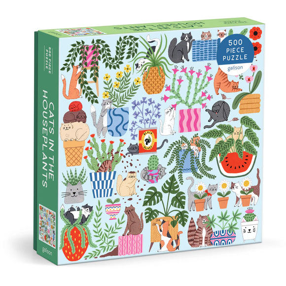 Cats in the Houseplants 500 Piece Jigsaw Puzzle by Galison