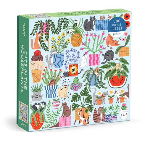 Cats in the Houseplants 500 Piece Jigsaw Puzzle by Galison