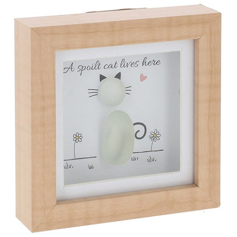 Pebble Mini Glass Box Portrait “A Spoilt Cat Lives Here”
