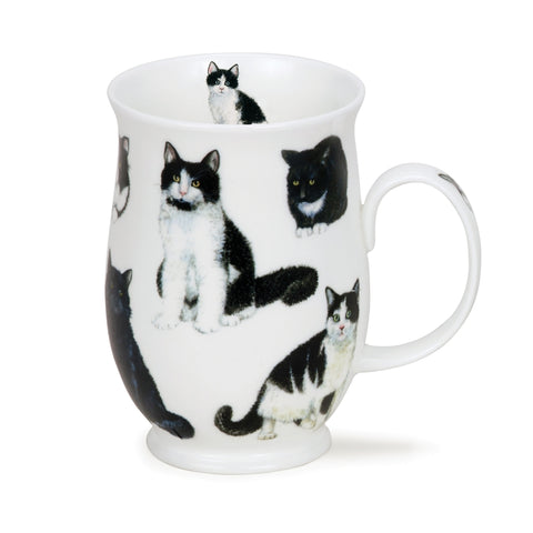 Dunoon Fine Bone China Mug: Suffolk Cats Black & White