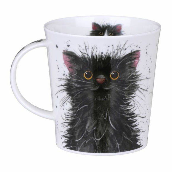 Dunoon Fine Bone China Cat Mug: Catter Splatter Black & White