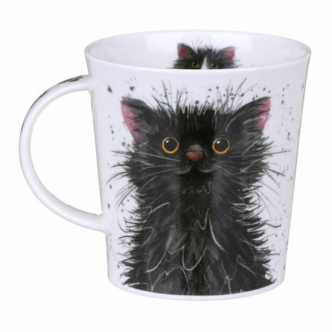 Dunoon Fine Bone China Cat Mug: Catter Splatter Black & White