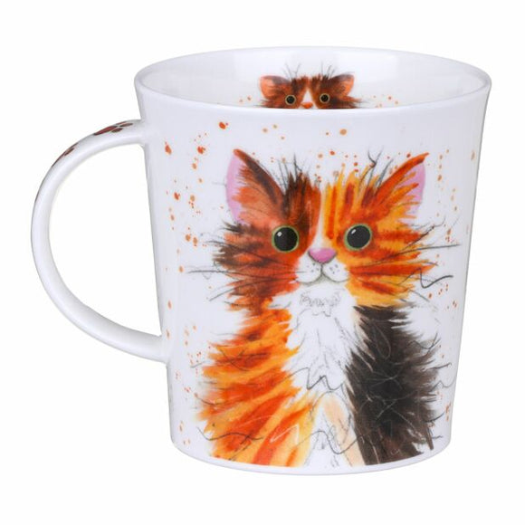 Dunoon Fine Bone China Cat Mug: Catter Splatter Tortie & Tabby