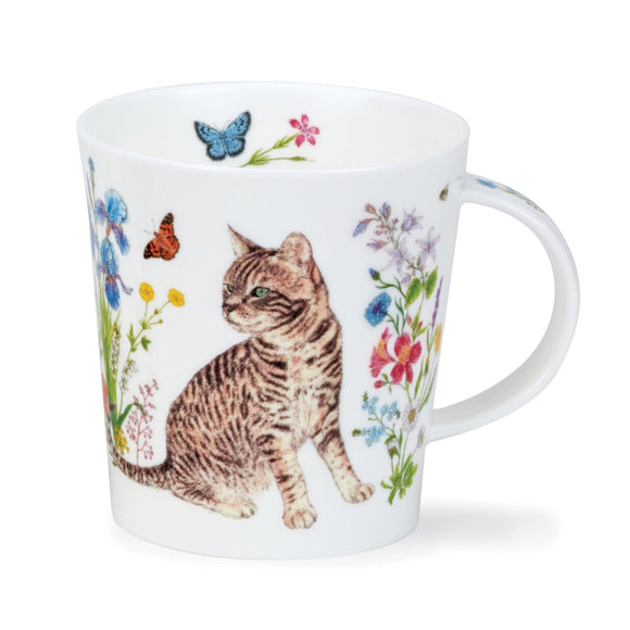 Dunoon Fine Bone China Cat Mug: Floral Cats Tabby