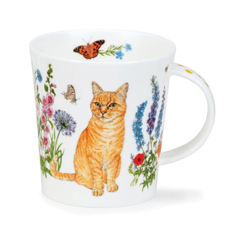 Dunoon Fine Bone China Cat Mug: Floral Cats Ginger