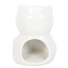White Happy Cat Ceramic Oil Burner