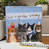 Alex Clark Large Gold Foiled Birthday Card - Party Hat Cats