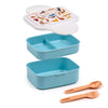 Feline Fine Stacked Bento Lunch Box with Cutlery