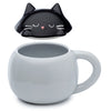 Feline Fine Black Cat Peeping Lid Ceramic Mug