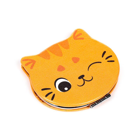 Beans & Co Cat Face Leatherette Compact Mirror - 3 Designs