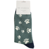Mr Sparrow Men's Bamboo Cat Socks ‘Paw Print’ Green