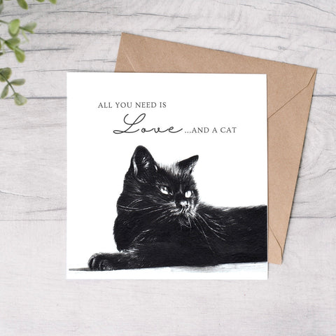 Marie Brown ‘All You Need is Love & a Cat’ Card - Monty