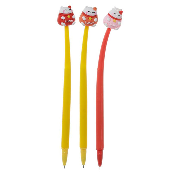Maneki Neko Lucky Cat Fine Tip Pen - Black Ink