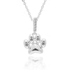 Equilibrium Silver Plated Paw Print Cat Necklace Pendant