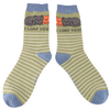 Miss Sparrow Ladies Bamboo Cat Socks 'I Loaf You' Moss Green