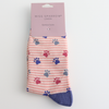 Miss Sparrow Ladies Bamboo Cat Socks 'Paws & Stripes' Dusky Pink