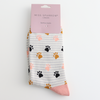 Miss Sparrow Ladies Bamboo Cat Socks 'Paws & Stripes' Silver