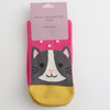 Miss Sparrow Ladies Bamboo Cat Socks 'Cool Cat' Hot Pink