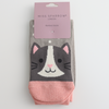 Miss Sparrow Ladies Bamboo Cat Socks 'Cool Cat' Light Grey