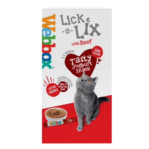Webbox Lick-e-Lix Cat & Kitten Treat Beef 5x15g